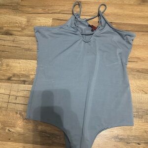 Blue Halter Bodysuit
